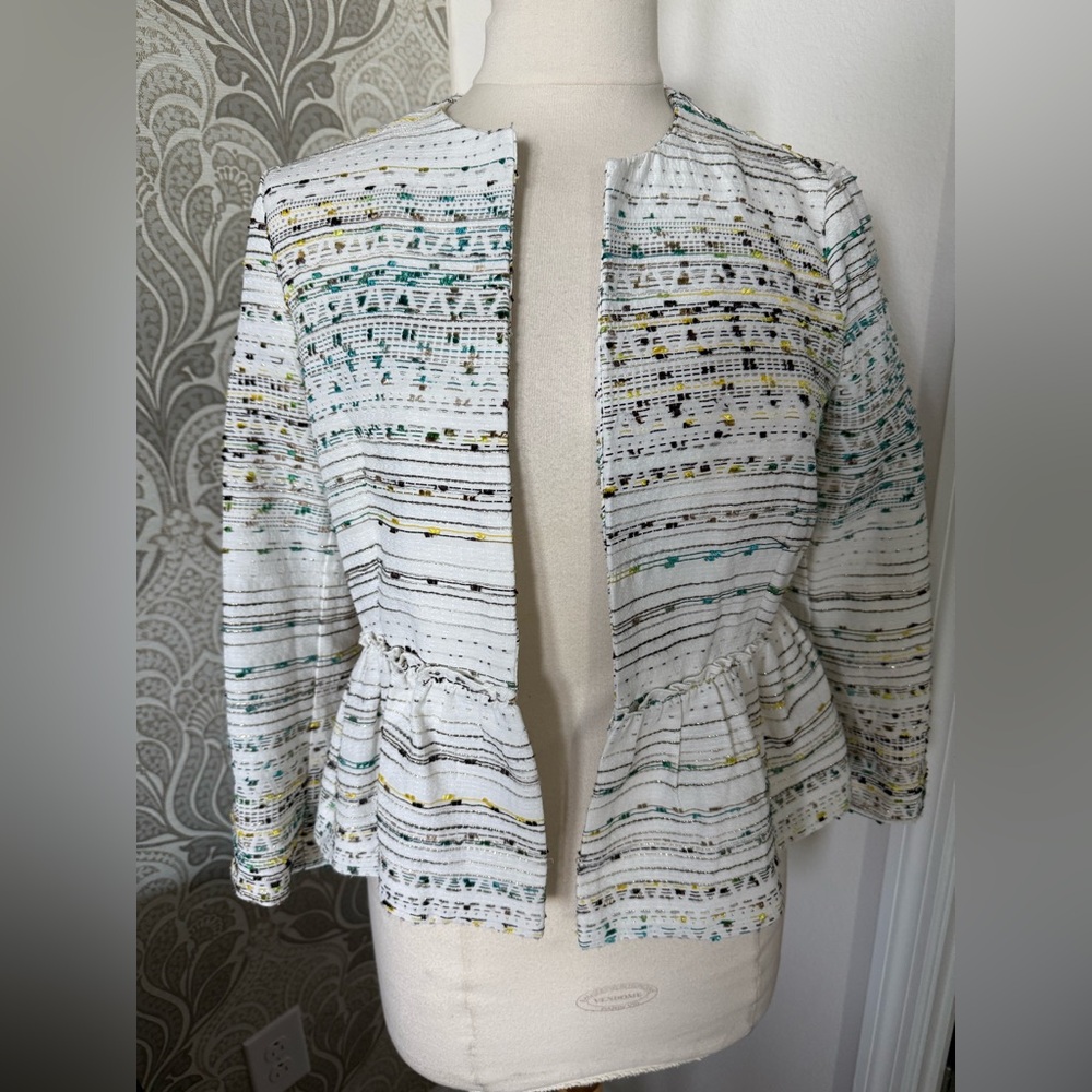 Zara Women's White stitch Patterned Jacket
